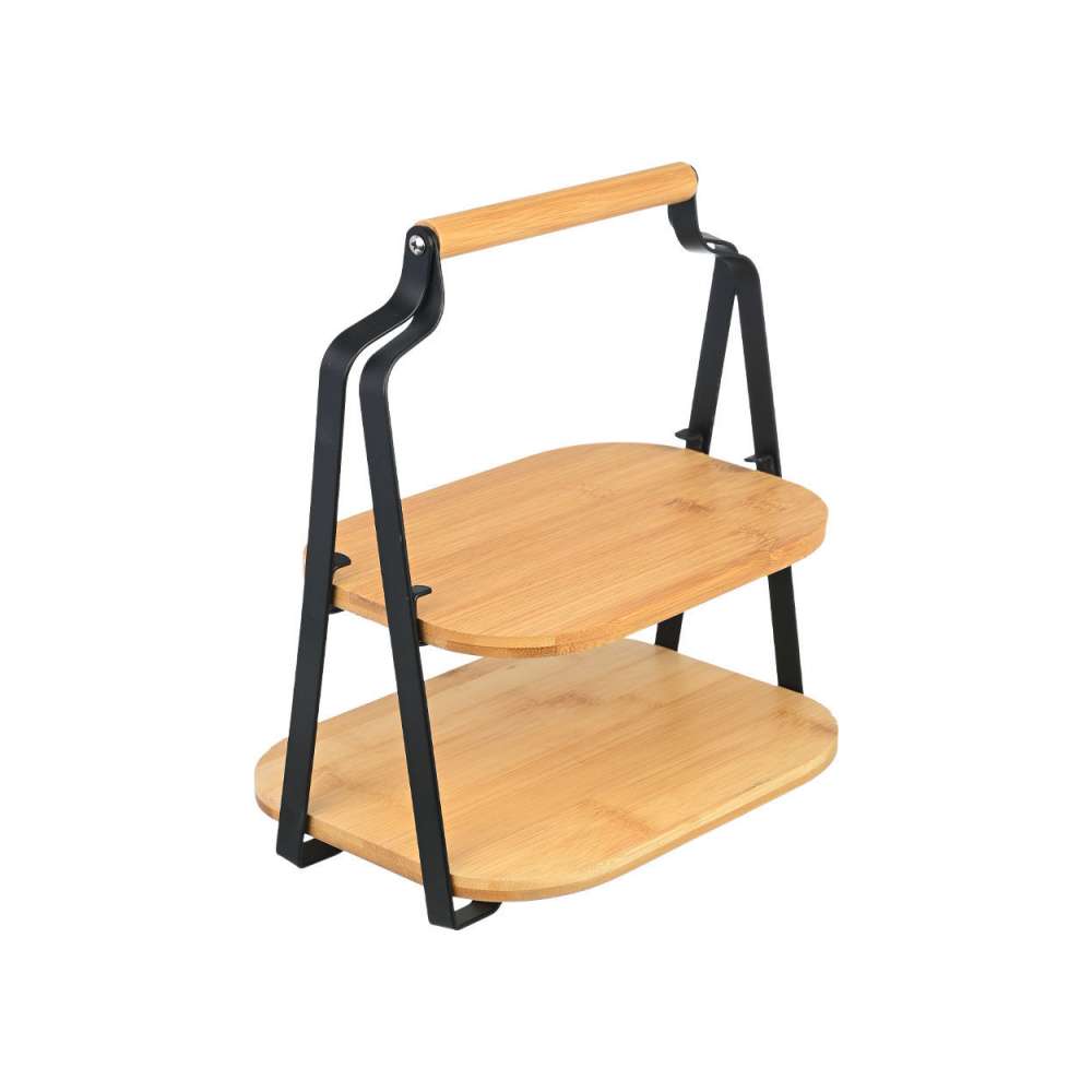 ESTIA ES01-20811 POSLUŽAVNIK ZA SERVIRANJE NA 2 NIVOA BAMBUS METAL 20X26X28CM