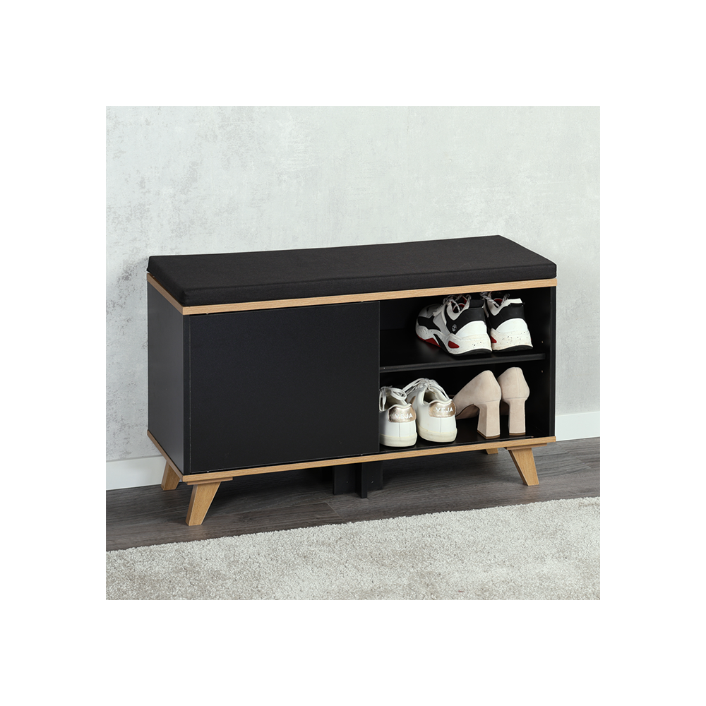 KESPER KSP15943 CIPELARNIK SA JASTUKOM ZA SEDENJE CRNI 77 X 48 X 30 CM